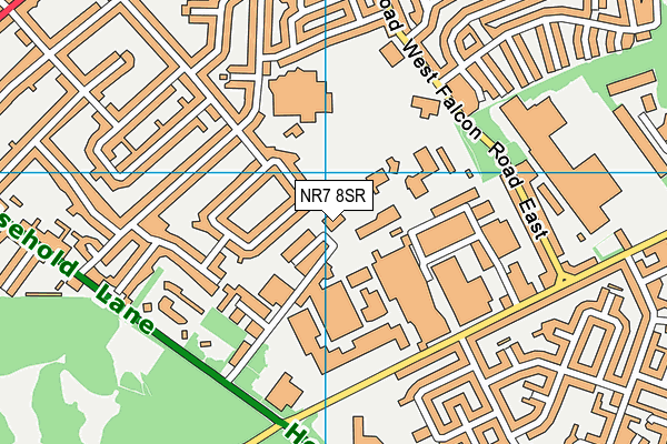 NR7 8SR map - OS VectorMap District (Ordnance Survey)