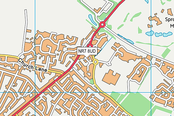 NR7 8UD map - OS VectorMap District (Ordnance Survey)