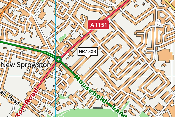 NR7 8XB map - OS VectorMap District (Ordnance Survey)