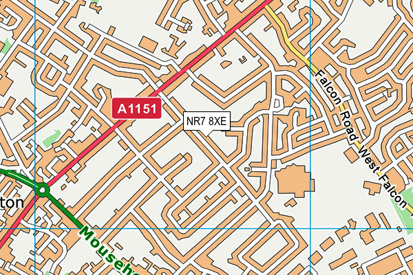 NR7 8XE map - OS VectorMap District (Ordnance Survey)
