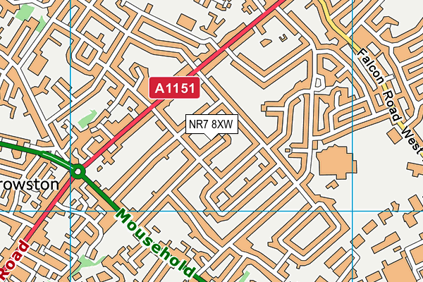 NR7 8XW map - OS VectorMap District (Ordnance Survey)