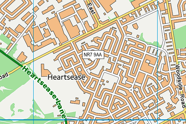 NR7 9AA map - OS VectorMap District (Ordnance Survey)