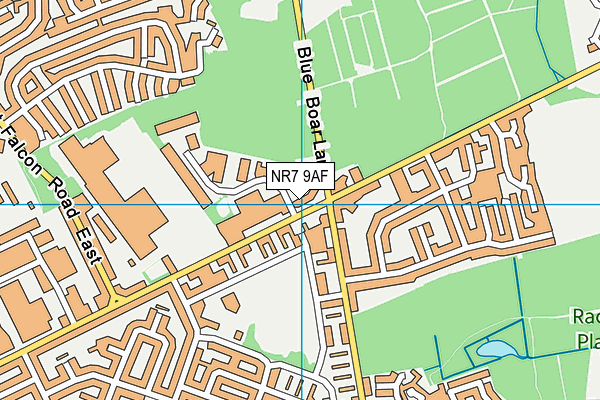 NR7 9AF map - OS VectorMap District (Ordnance Survey)