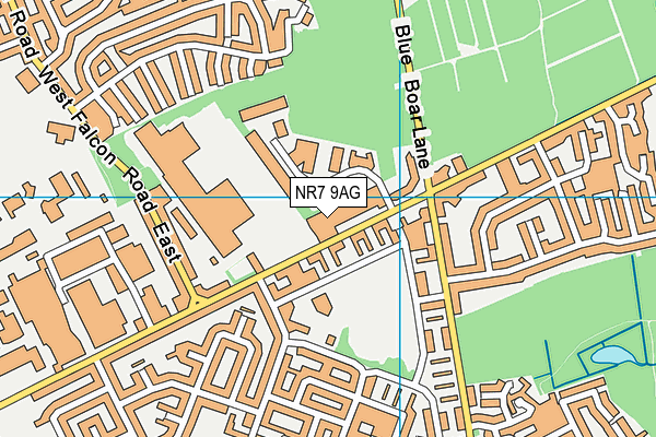 NR7 9AG map - OS VectorMap District (Ordnance Survey)
