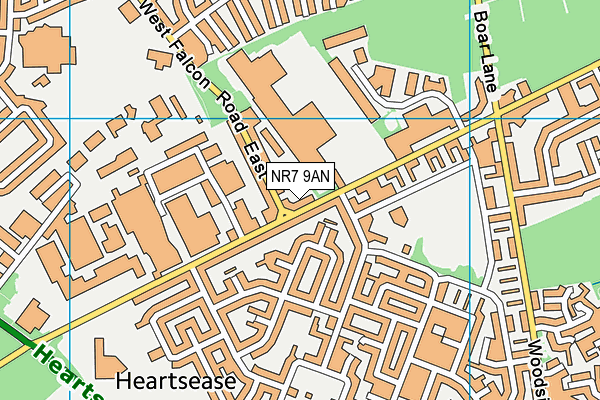 NR7 9AN map - OS VectorMap District (Ordnance Survey)