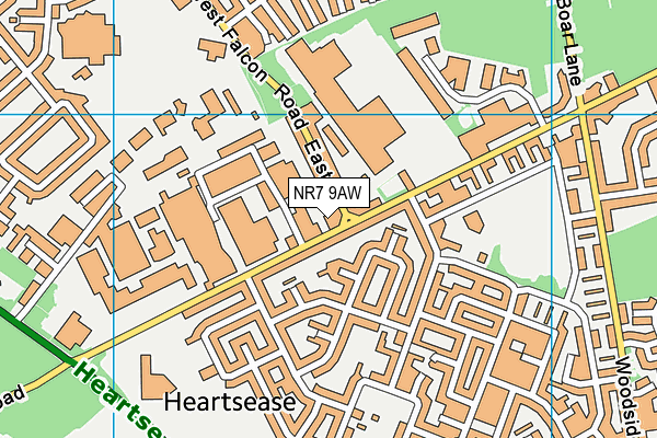 NR7 9AW map - OS VectorMap District (Ordnance Survey)