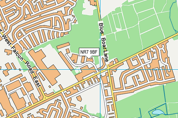 NR7 9BF map - OS VectorMap District (Ordnance Survey)