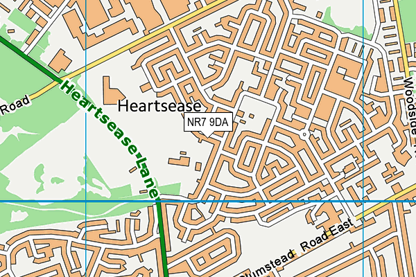 NR7 9DA map - OS VectorMap District (Ordnance Survey)