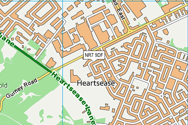 NR7 9DF map - OS VectorMap District (Ordnance Survey)