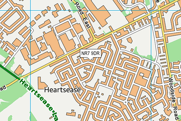 NR7 9DR map - OS VectorMap District (Ordnance Survey)