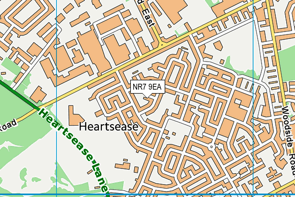 NR7 9EA map - OS VectorMap District (Ordnance Survey)
