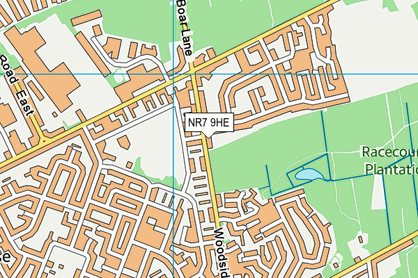 NR7 9HE map - OS VectorMap District (Ordnance Survey)