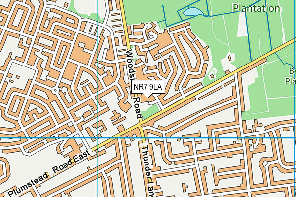NR7 9LA map - OS VectorMap District (Ordnance Survey)