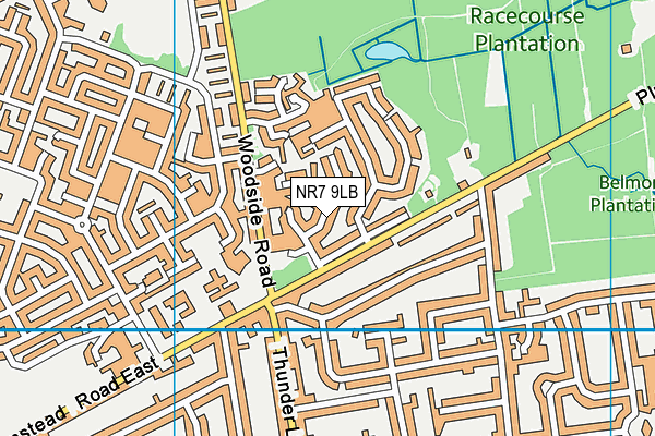 NR7 9LB map - OS VectorMap District (Ordnance Survey)