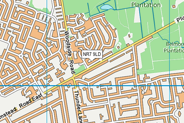 NR7 9LD map - OS VectorMap District (Ordnance Survey)