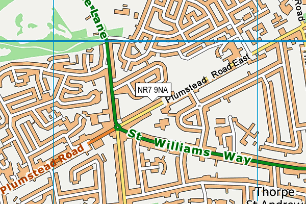 NR7 9NA map - OS VectorMap District (Ordnance Survey)