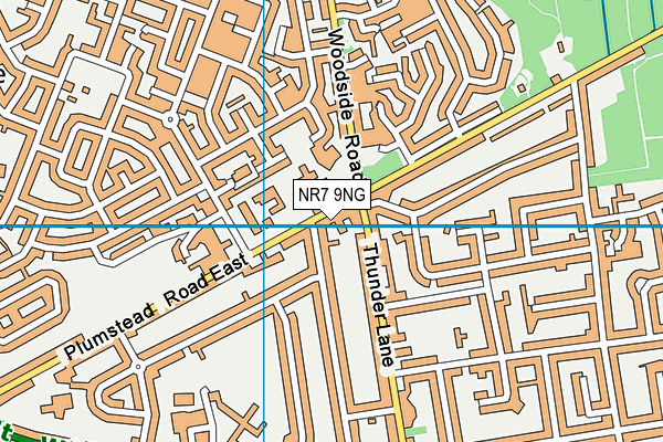 NR7 9NG map - OS VectorMap District (Ordnance Survey)