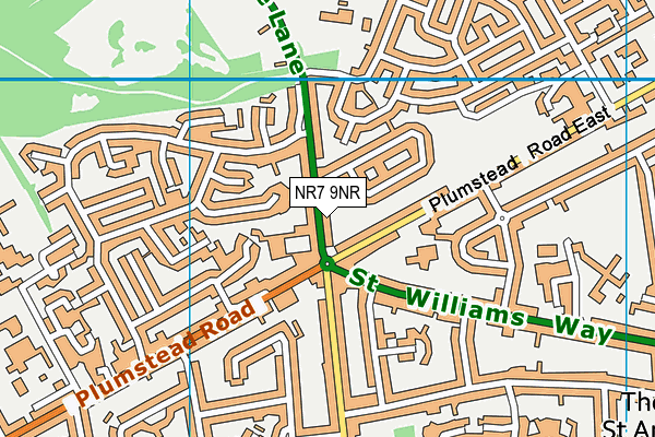 NR7 9NR map - OS VectorMap District (Ordnance Survey)