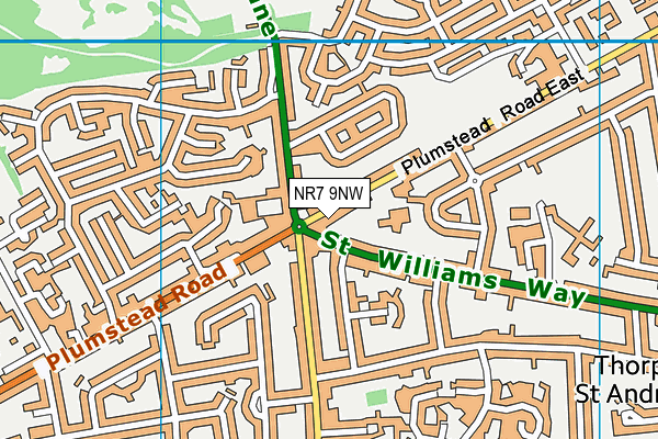NR7 9NW map - OS VectorMap District (Ordnance Survey)