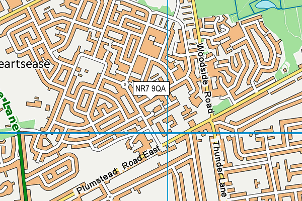 NR7 9QA map - OS VectorMap District (Ordnance Survey)