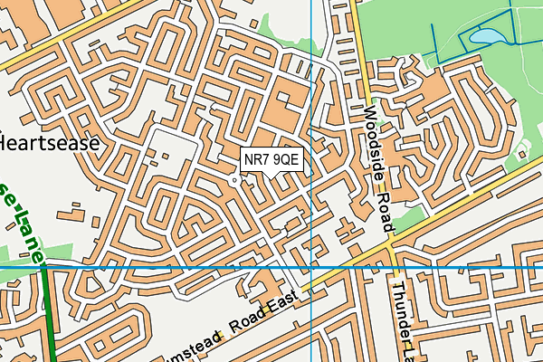 NR7 9QE map - OS VectorMap District (Ordnance Survey)