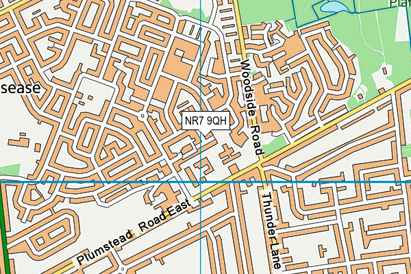 NR7 9QH map - OS VectorMap District (Ordnance Survey)