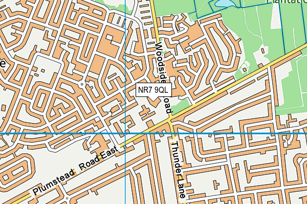 NR7 9QL map - OS VectorMap District (Ordnance Survey)