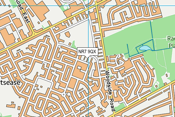 NR7 9QX map - OS VectorMap District (Ordnance Survey)