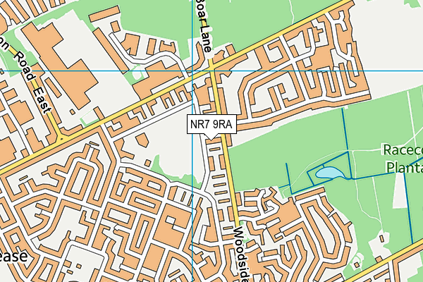 NR7 9RA map - OS VectorMap District (Ordnance Survey)