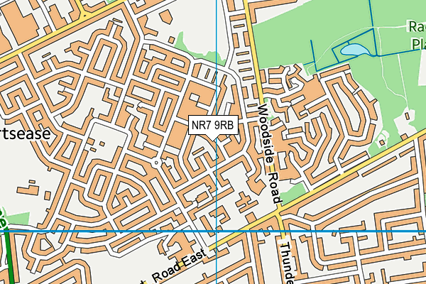 NR7 9RB map - OS VectorMap District (Ordnance Survey)