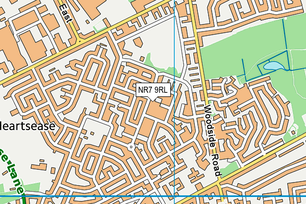 NR7 9RL map - OS VectorMap District (Ordnance Survey)