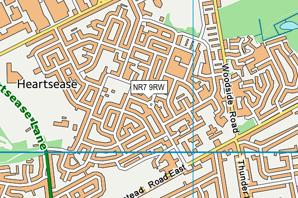 NR7 9RW map - OS VectorMap District (Ordnance Survey)