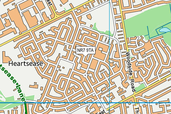 NR7 9TA map - OS VectorMap District (Ordnance Survey)