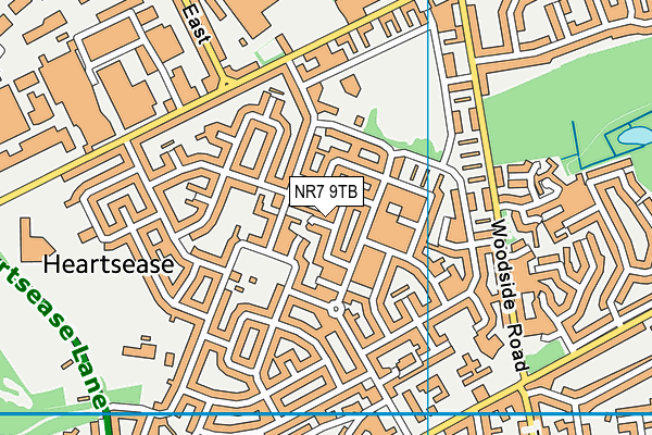 NR7 9TB map - OS VectorMap District (Ordnance Survey)