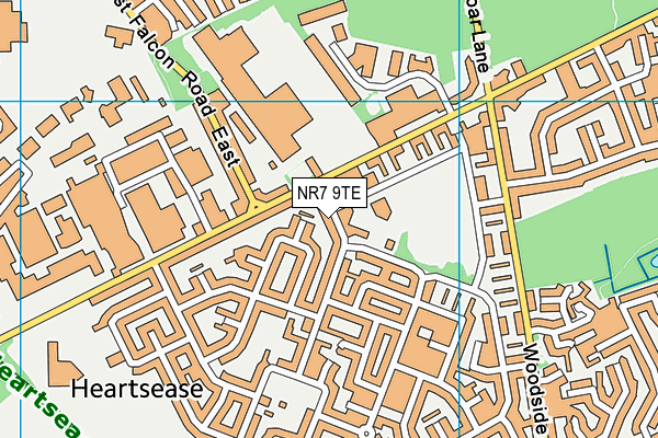 NR7 9TE map - OS VectorMap District (Ordnance Survey)