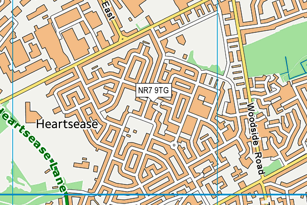 NR7 9TG map - OS VectorMap District (Ordnance Survey)