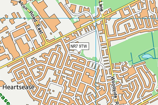 NR7 9TW map - OS VectorMap District (Ordnance Survey)