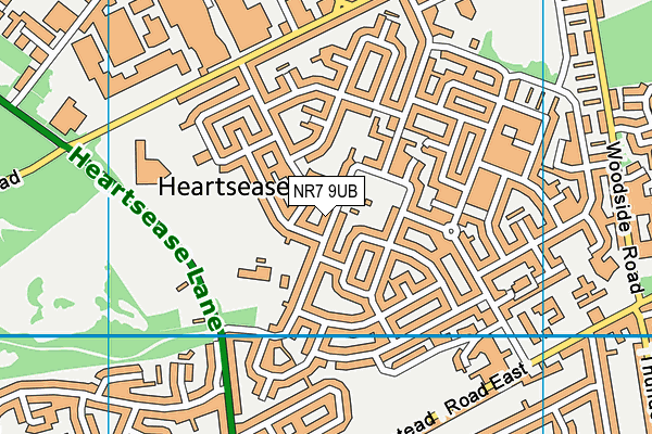 NR7 9UB map - OS VectorMap District (Ordnance Survey)