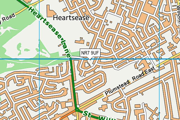 NR7 9UF map - OS VectorMap District (Ordnance Survey)