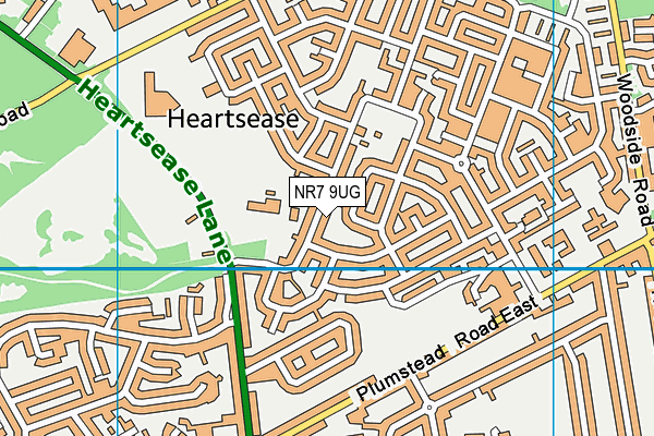 NR7 9UG map - OS VectorMap District (Ordnance Survey)