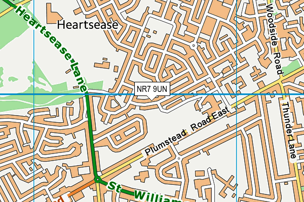 NR7 9UN map - OS VectorMap District (Ordnance Survey)