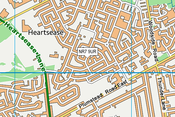 NR7 9UR map - OS VectorMap District (Ordnance Survey)