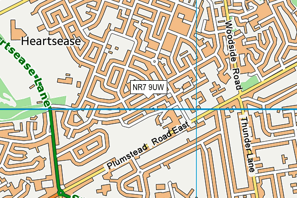 NR7 9UW map - OS VectorMap District (Ordnance Survey)