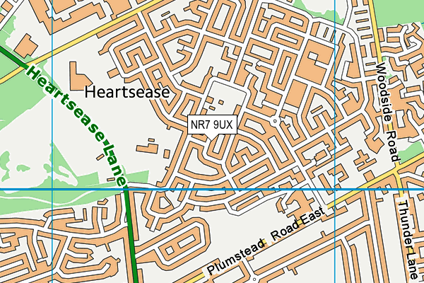 NR7 9UX map - OS VectorMap District (Ordnance Survey)
