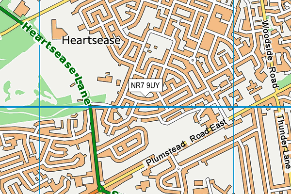 NR7 9UY map - OS VectorMap District (Ordnance Survey)