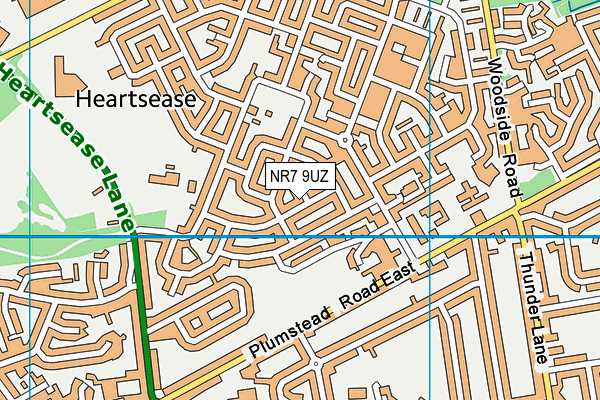 NR7 9UZ map - OS VectorMap District (Ordnance Survey)