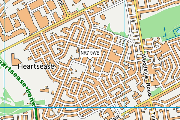 NR7 9WE map - OS VectorMap District (Ordnance Survey)