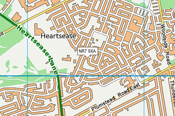 NR7 9XA map - OS VectorMap District (Ordnance Survey)