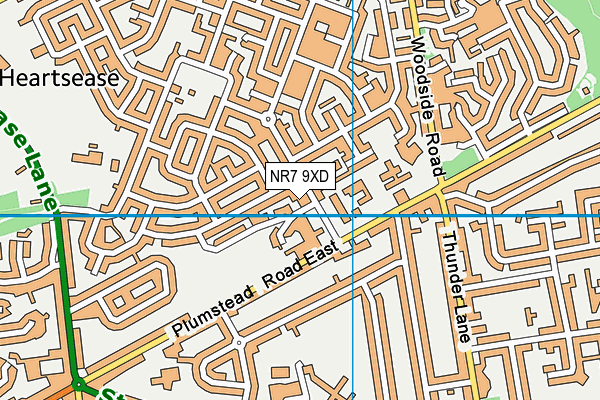 NR7 9XD map - OS VectorMap District (Ordnance Survey)