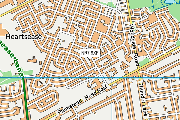NR7 9XF map - OS VectorMap District (Ordnance Survey)
